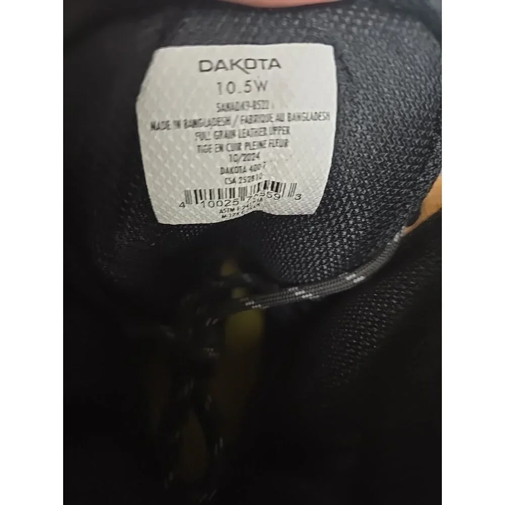 DAKOTA Men's 8" Steel Toe Steel Plate Quad Comfort Work Boots 8522 Wheat 10.5W - Picture 4 of 8